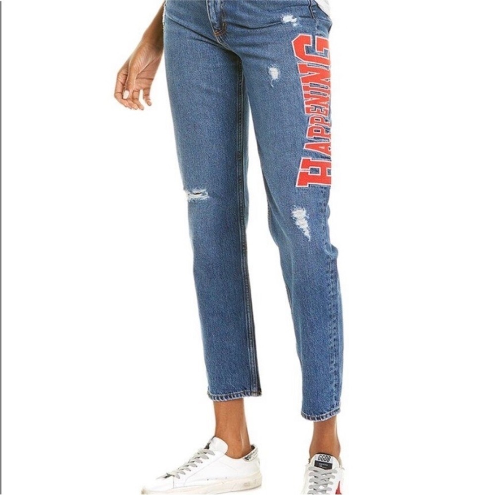 Sandro Hortense Distressed "Happening" Jeans Straight Ankle Tag 42 10 US / 32”